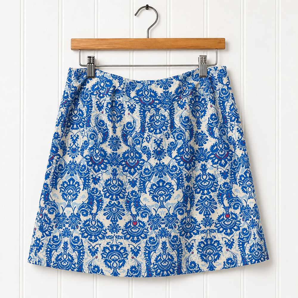 Ekouaer Womens Blue White Floral Skort Golf Tennis Athletic Skirt Large